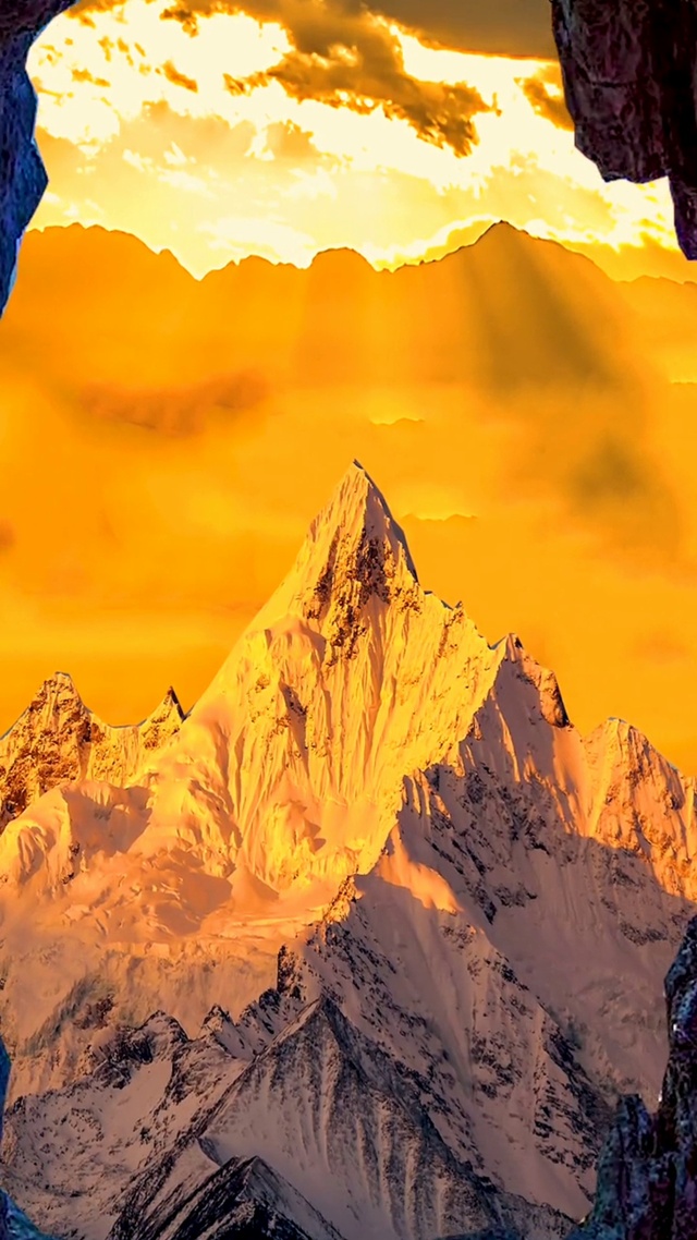 4k 日照金山风景 