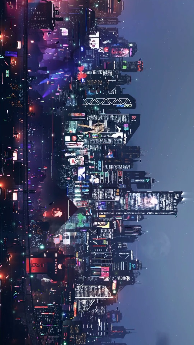 赛博朋克城市夜景