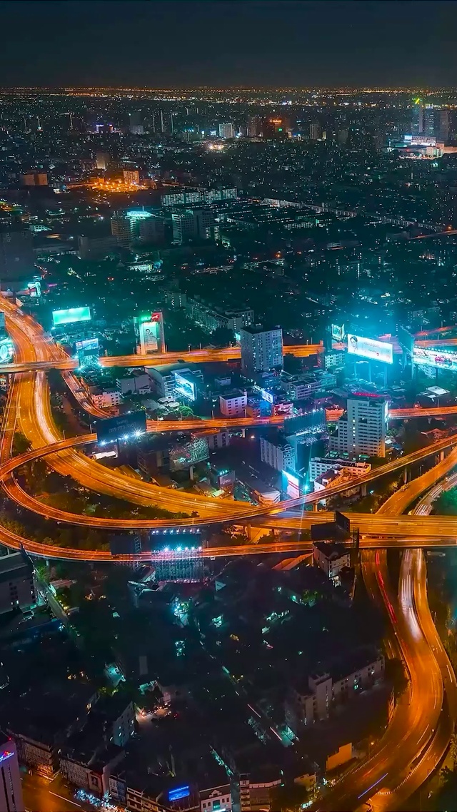 繁华都市夜景延时