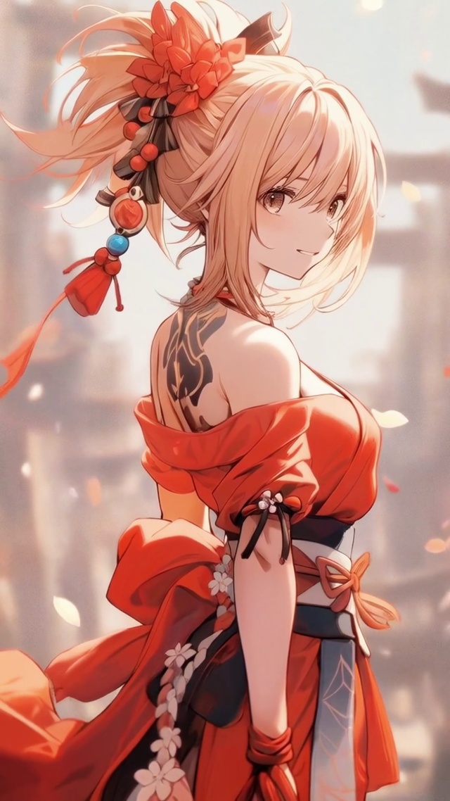 橙裙姑娘