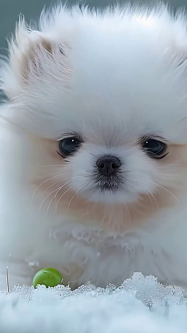 雪天萌宠小狗