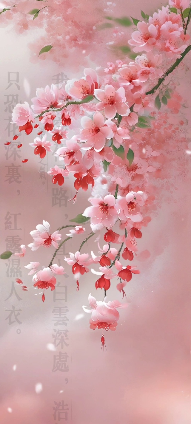 海棠春醉，胭脂染枝。