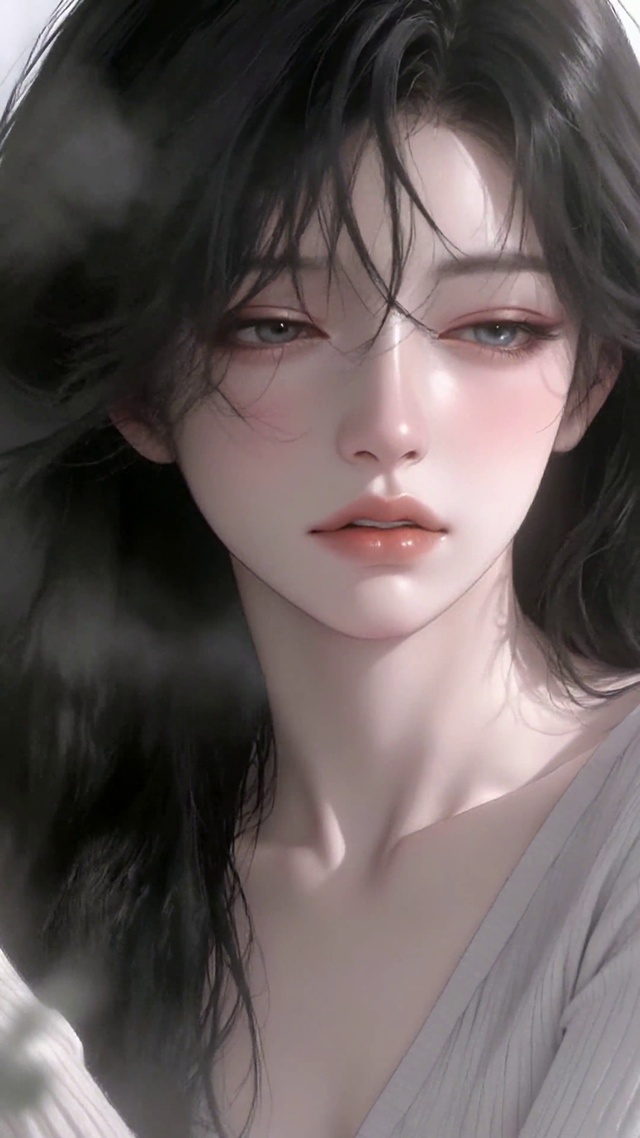 浴室梳发美少女
