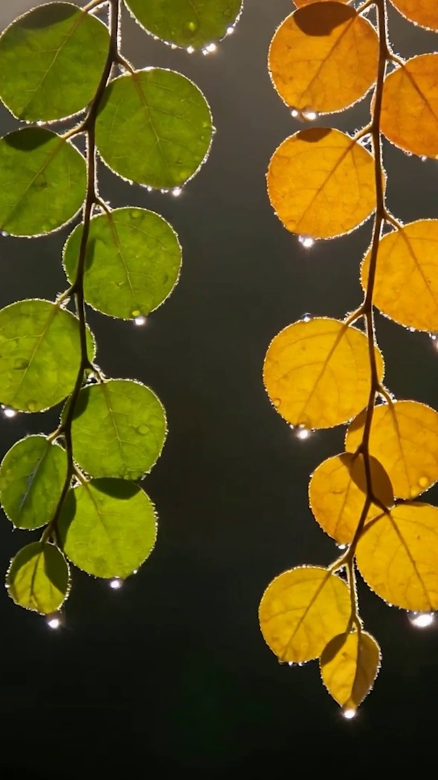 雨滴树叶