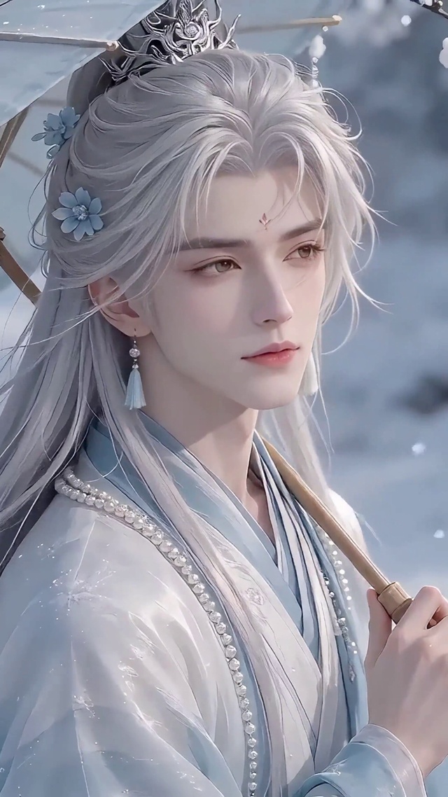 唯美雪地梅花少年
