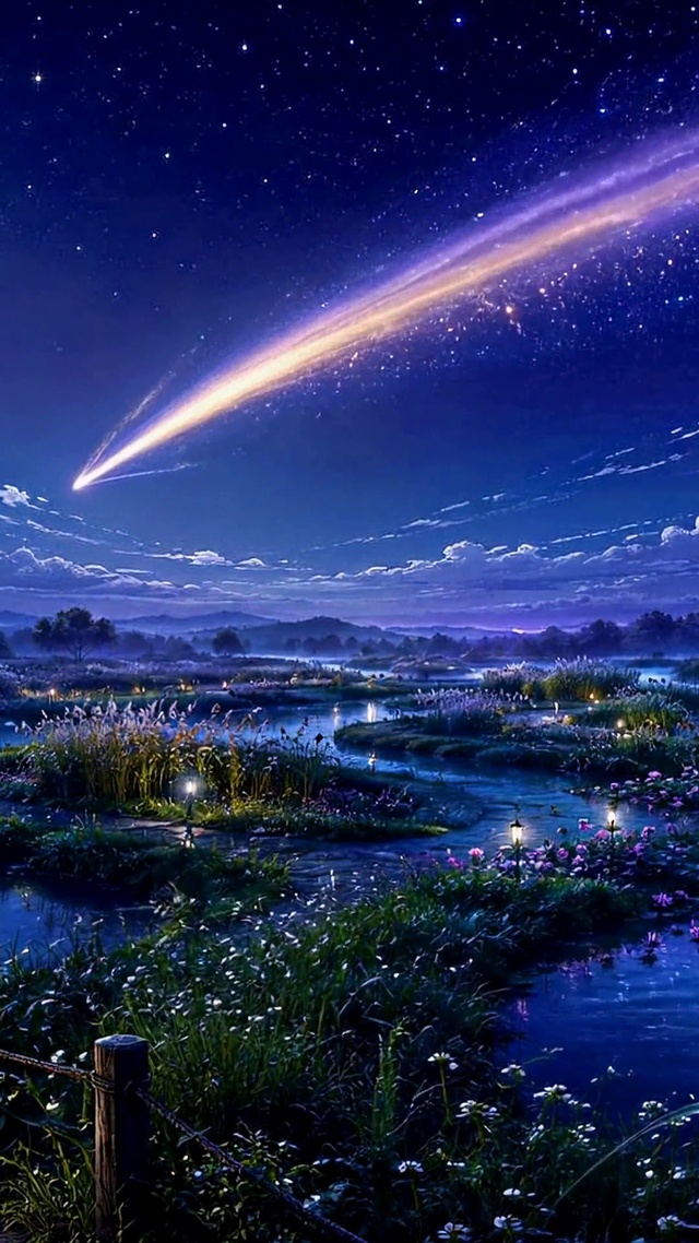 流星夜湖