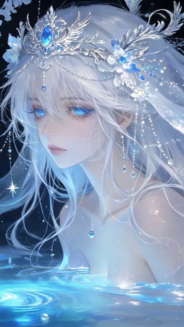 荧光海婚纱少女