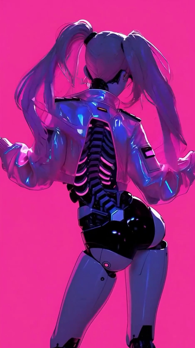 粉色双马尾机器人女孩