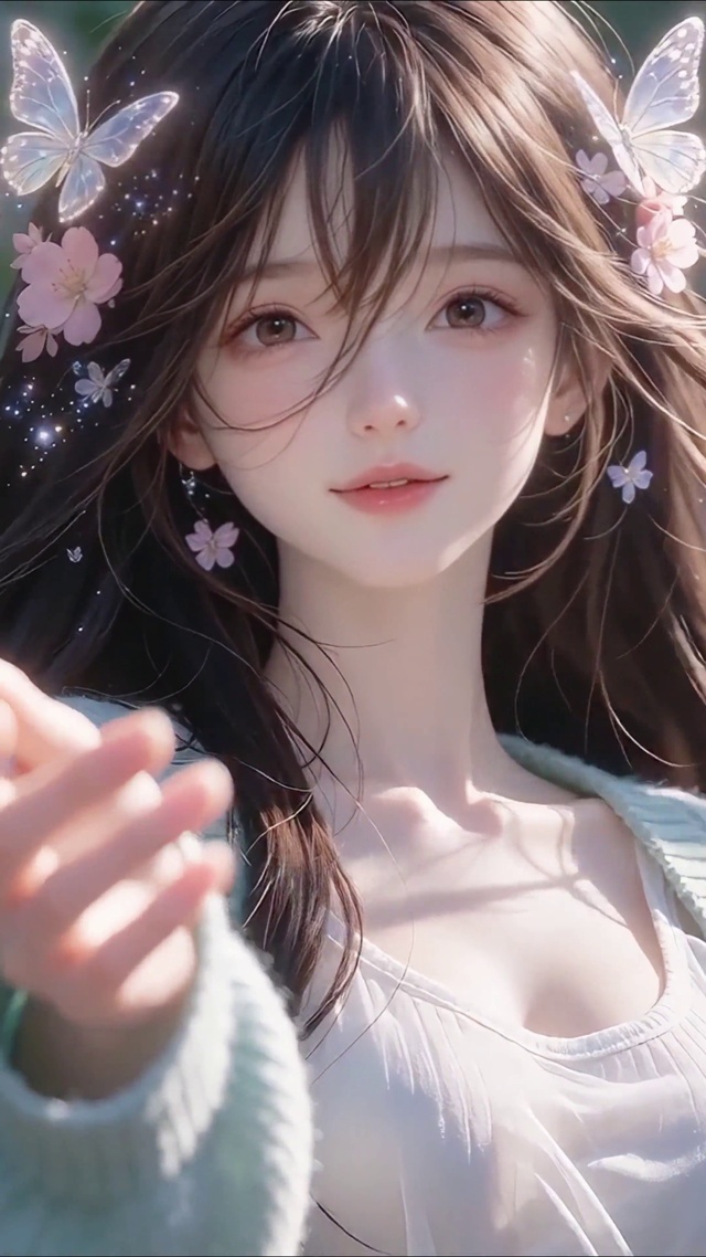 晨光中甜美少女