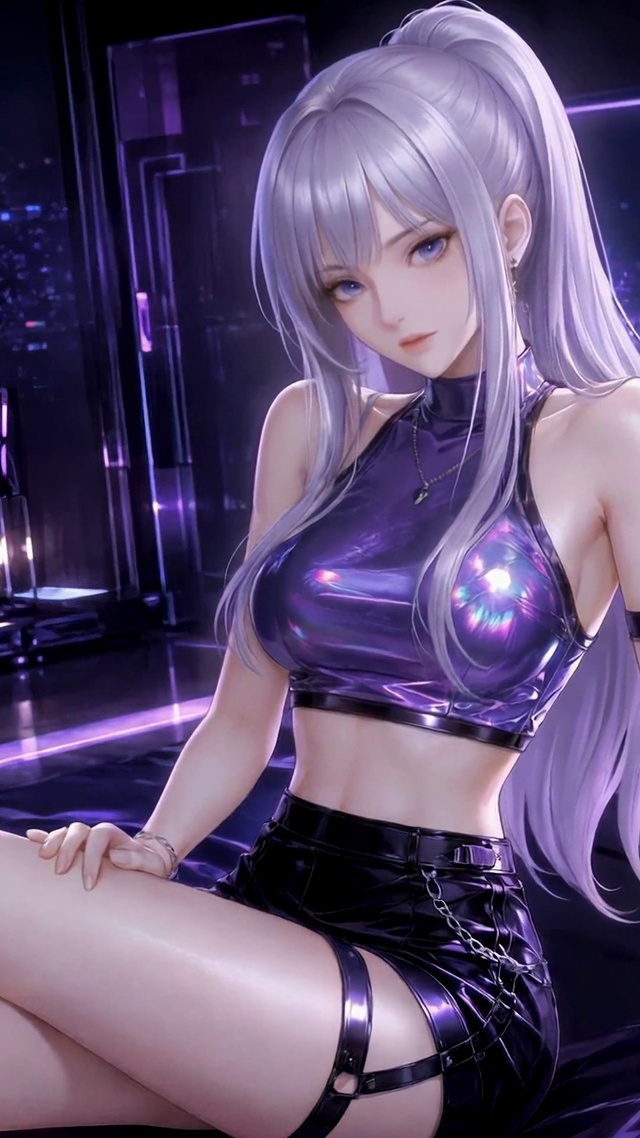赛博朋克紫发酷感美少女