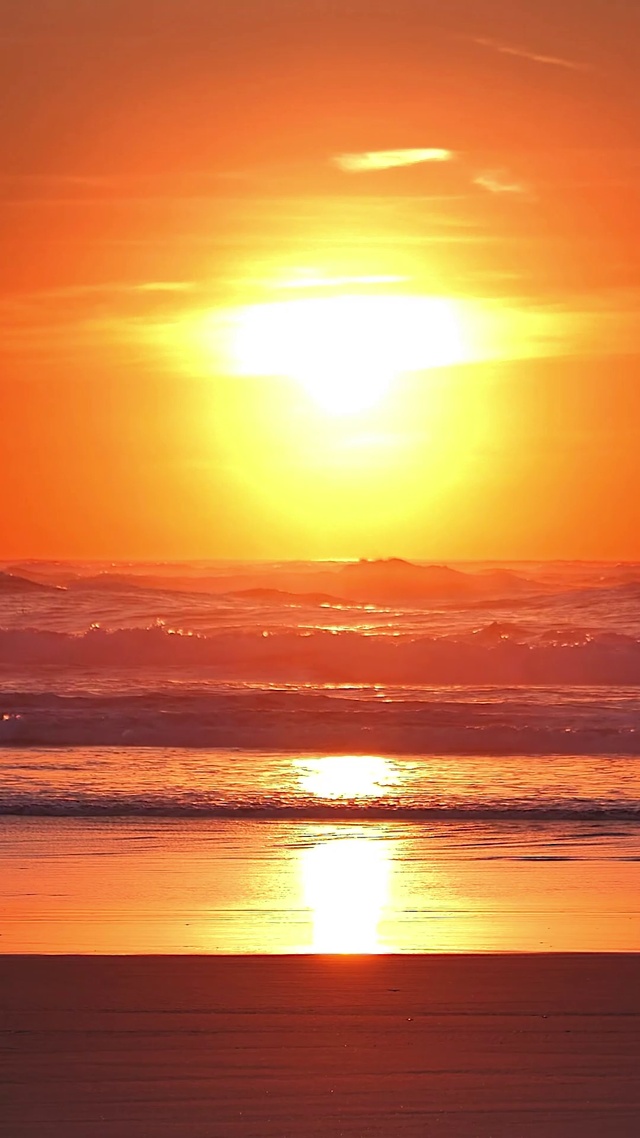 4K唯美夕阳海滩