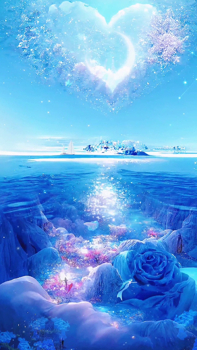 克莱因蓝心形大海