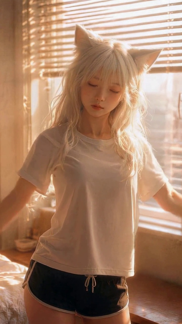 窗边晨光猫耳美少女