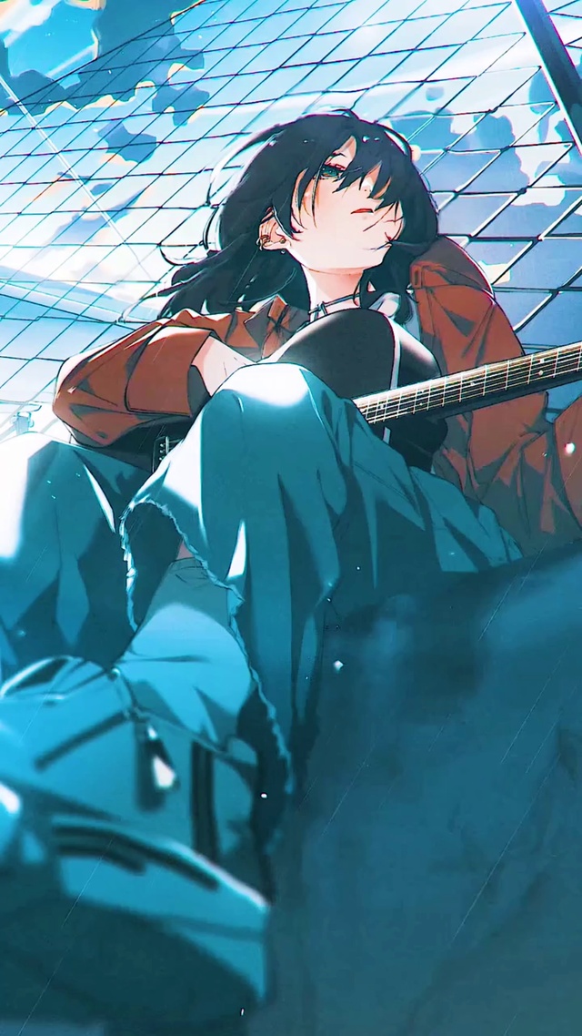 操场上的吉他少女