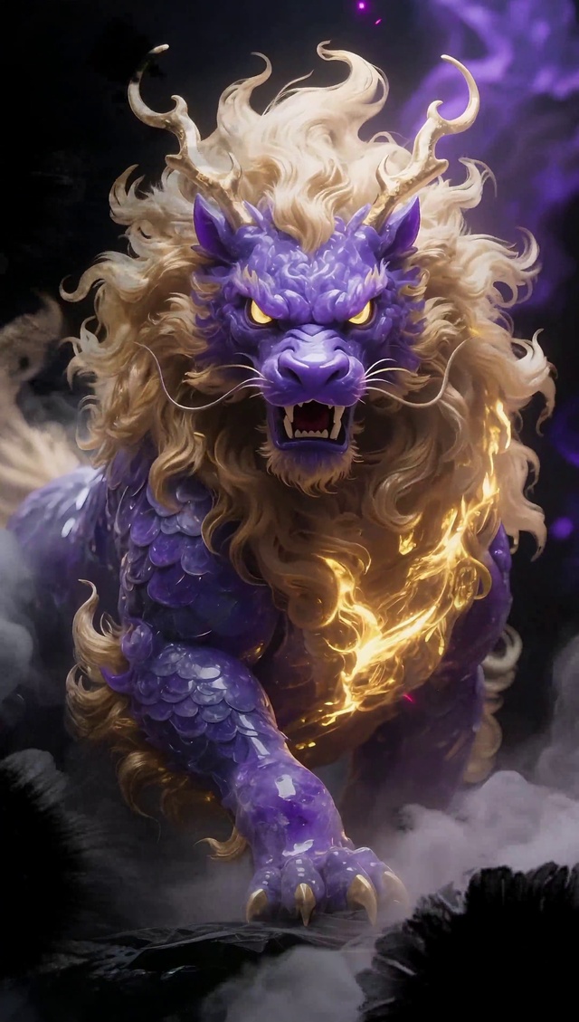 紫麒麟踏月 祥云破晓乾坤