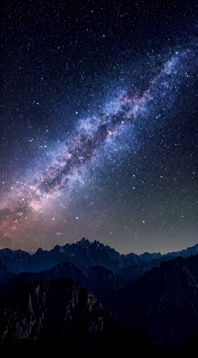 银河山峦夜色