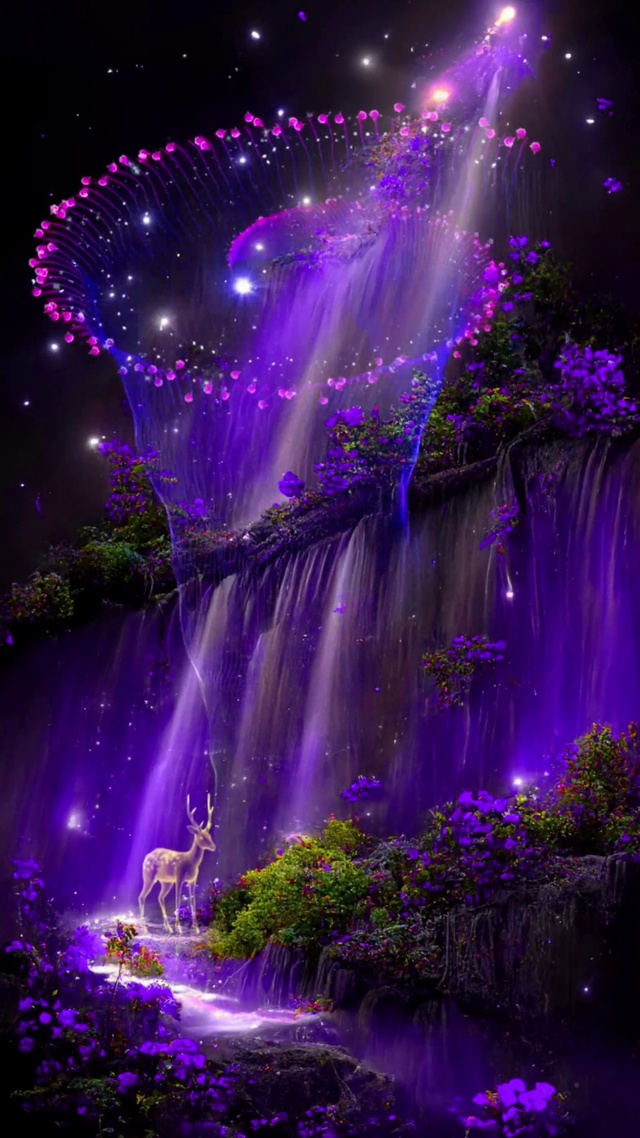 紫色梦幻瀑布