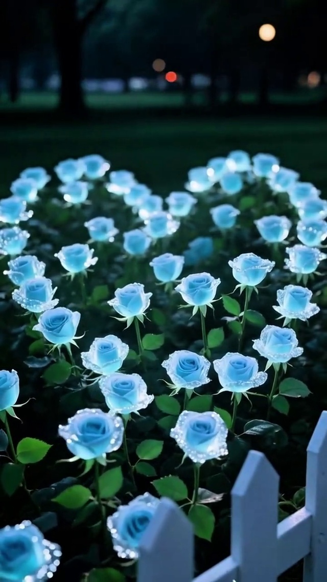 好漂亮的碎冰蓝玫瑰