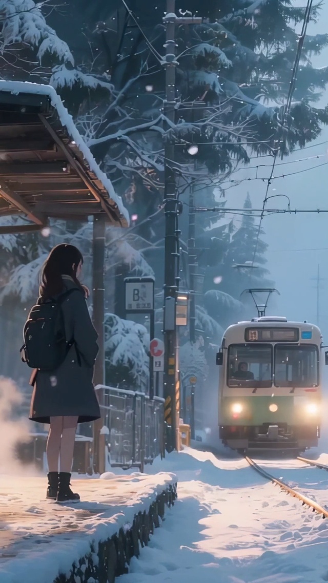 下雪的车站