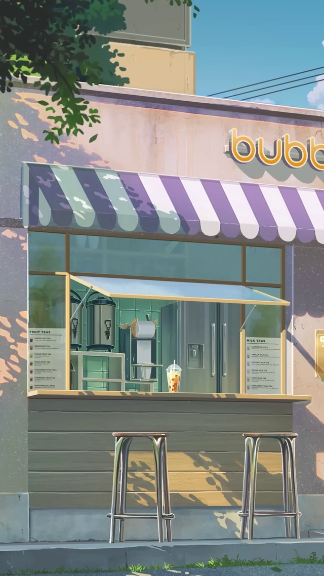 4K治愈动漫奶茶店