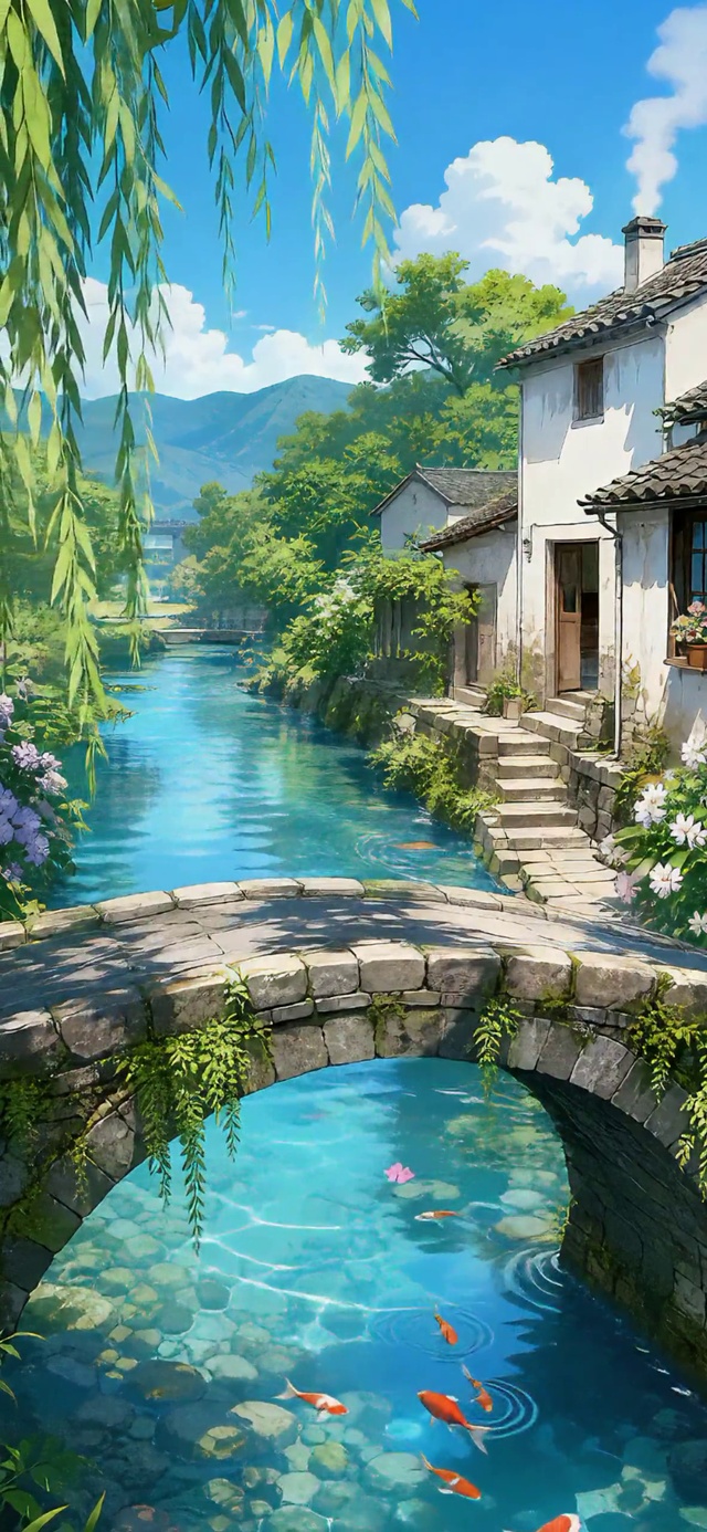 夏日小桥流水