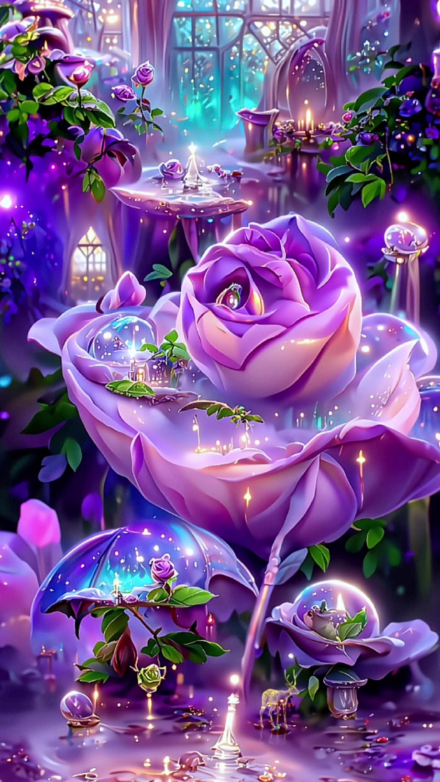 发光紫色玫瑰