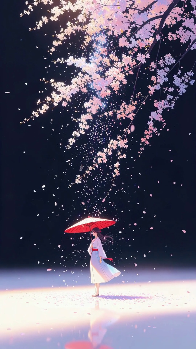 樱花飘落