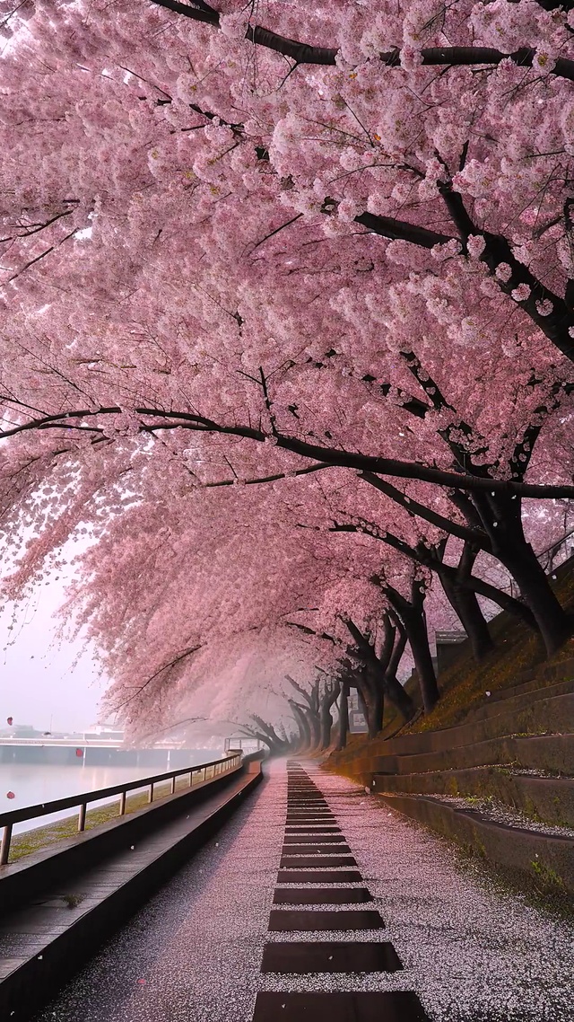 樱花飘落