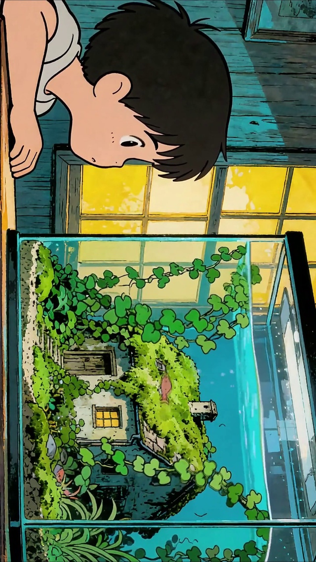 鱼缸里的小屋
