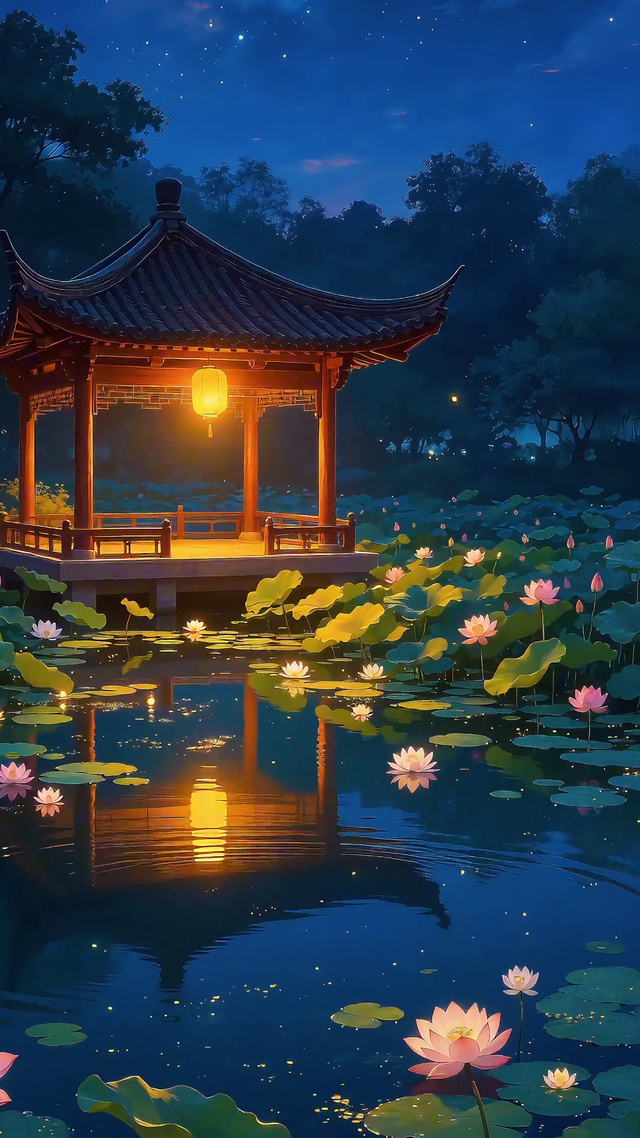夜景水榭4k