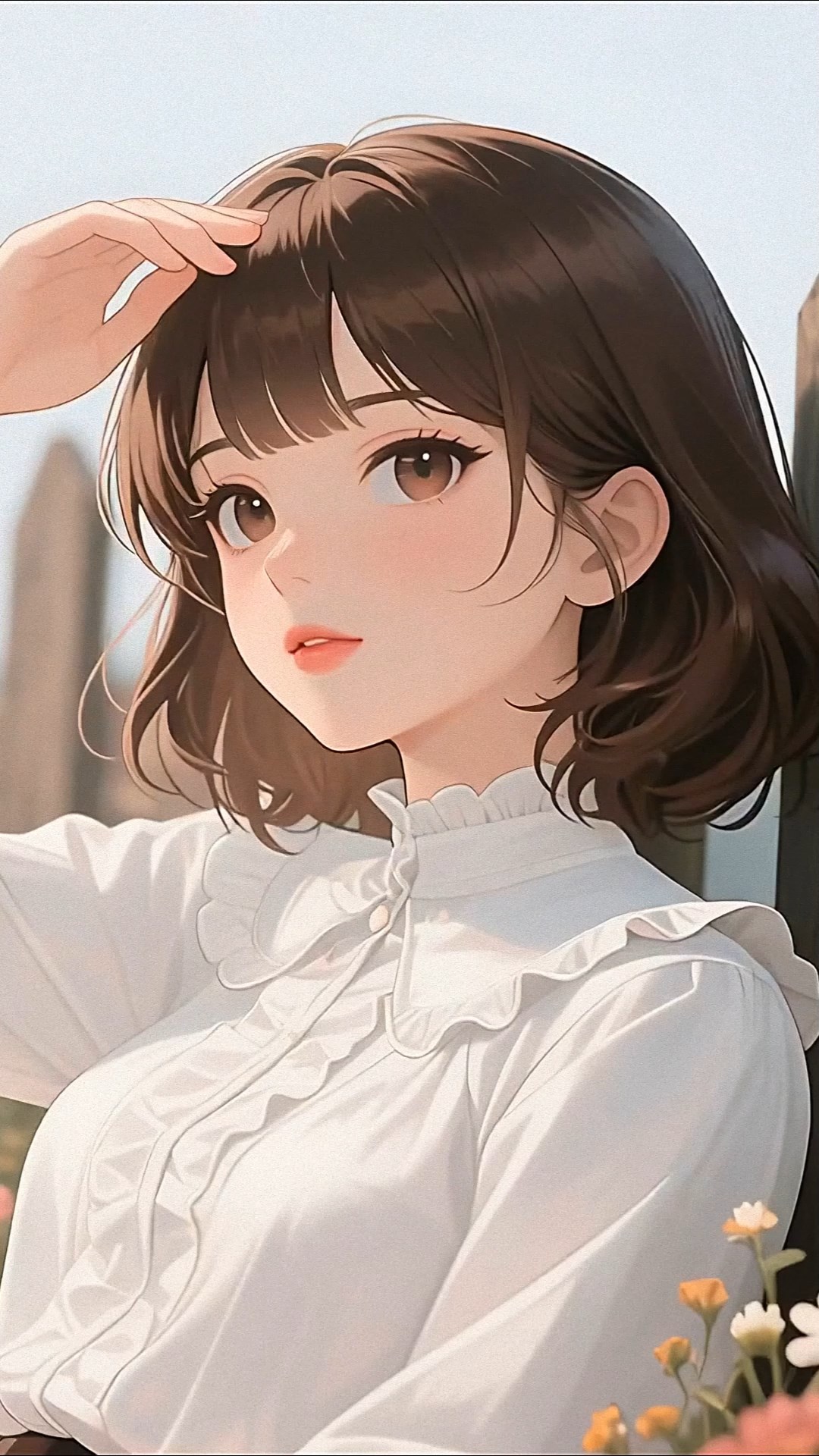 清纯短发美女