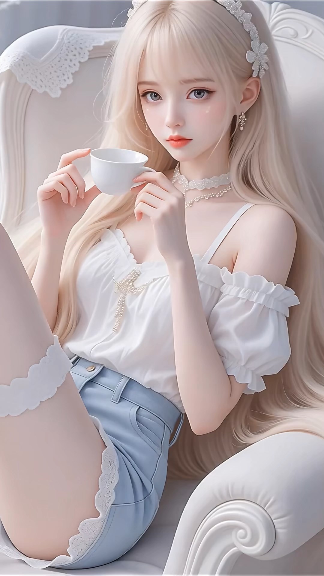 清新脱俗咖啡女孩
