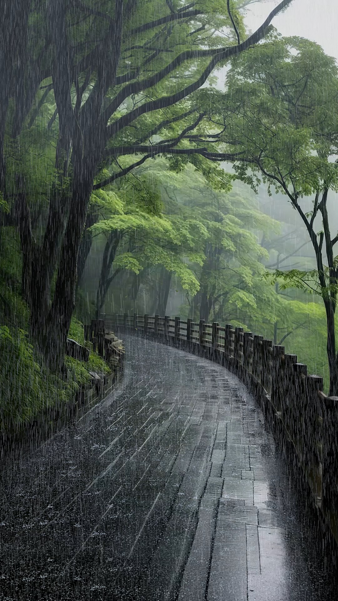 山间细雨