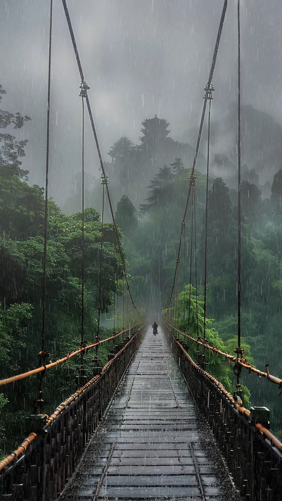 雨天吊桥