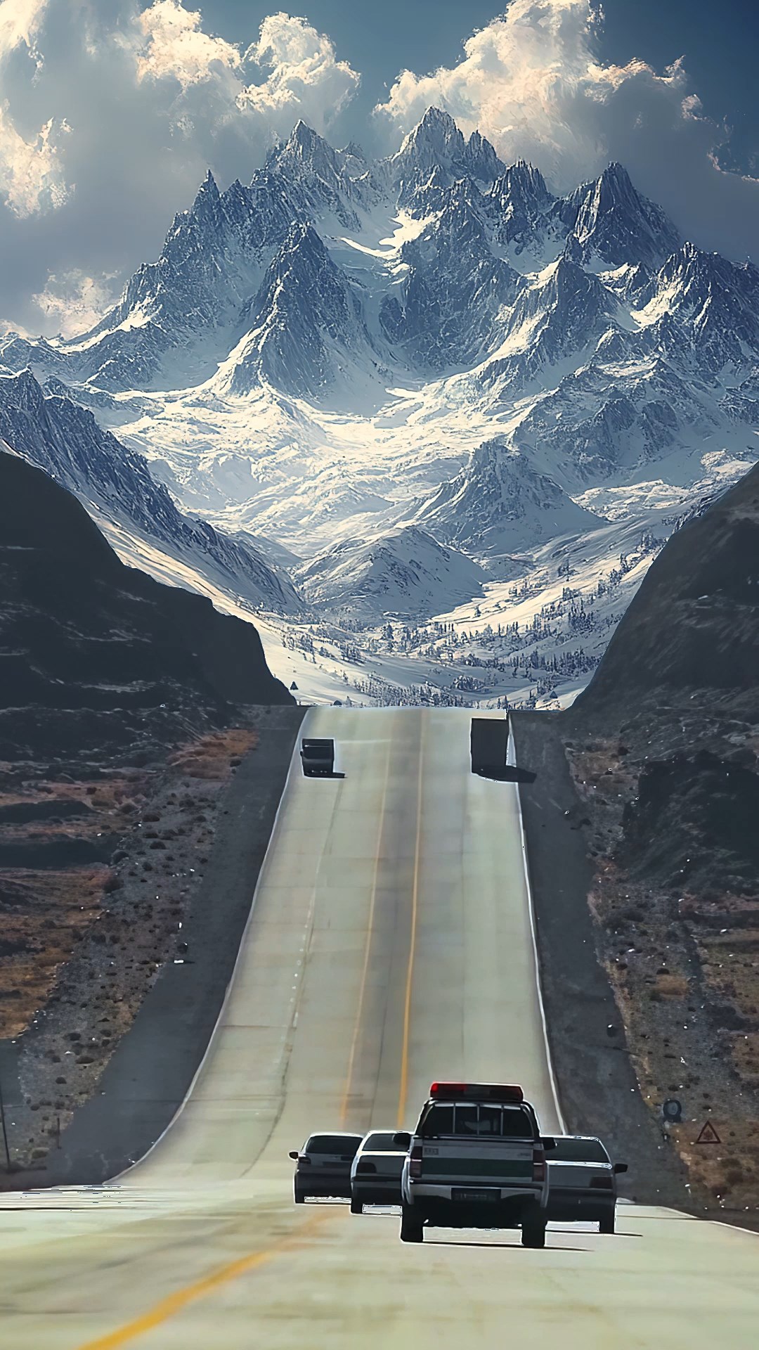 公路雪山