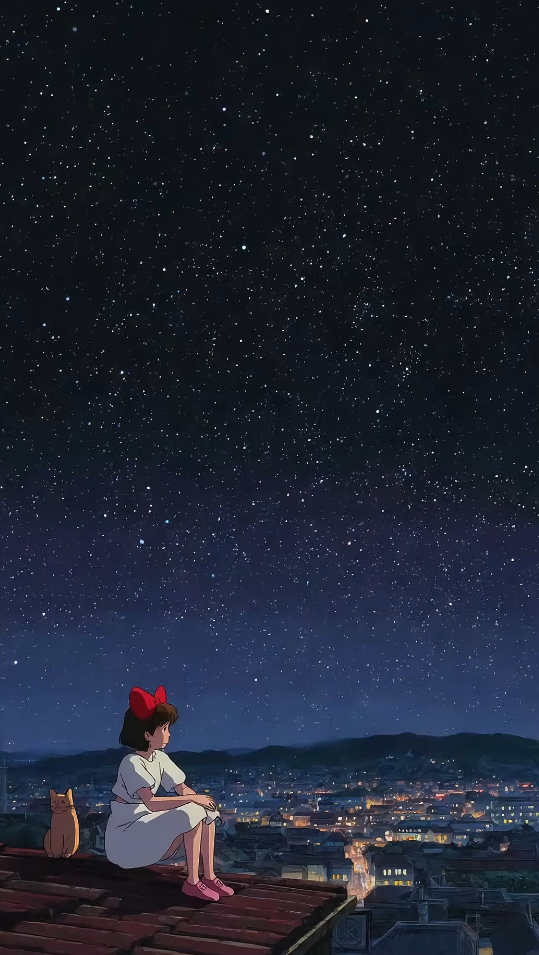屋顶看星星的小仙女