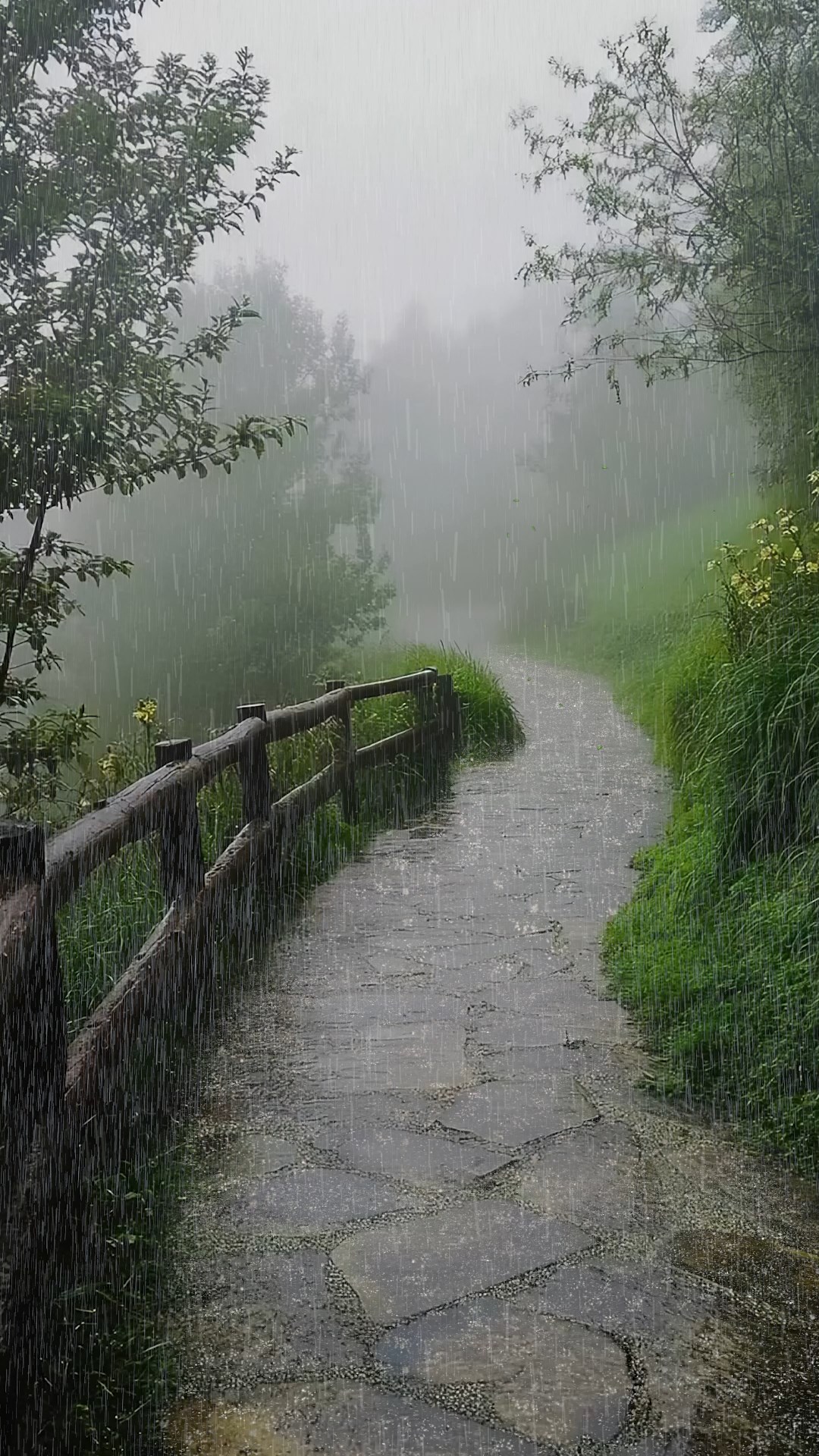 山林细雨绵绵