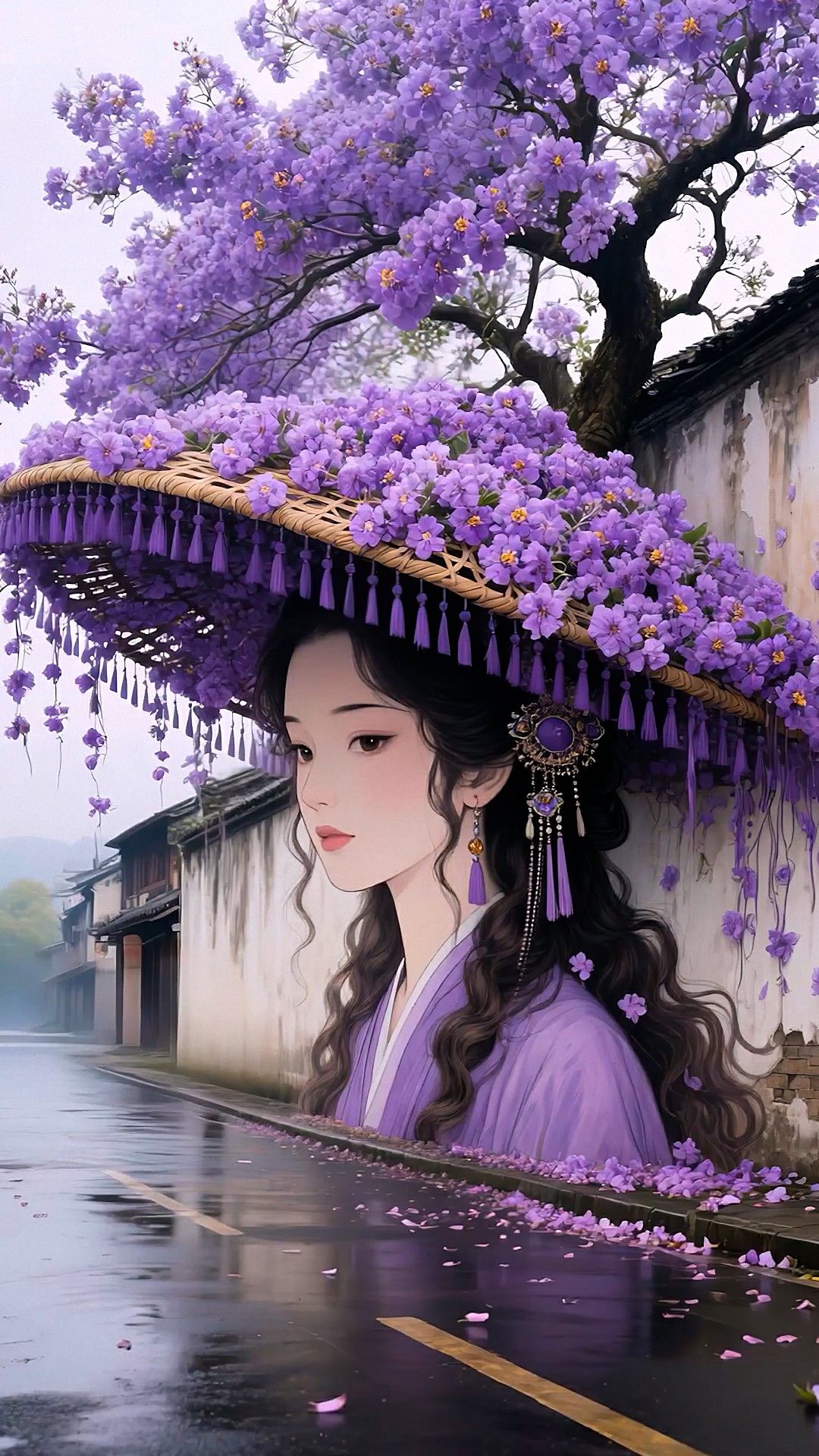 古风美女墙绘