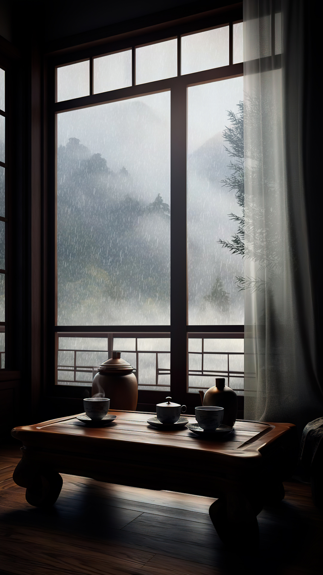 煮茶听雨