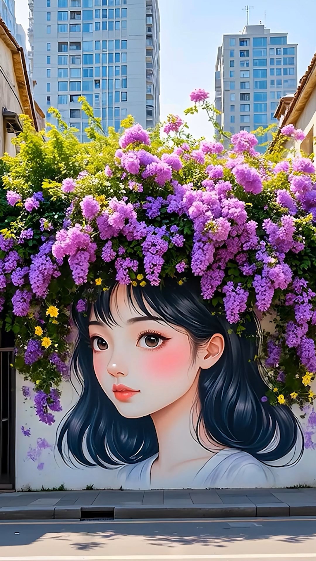 美丽墙绘女孩