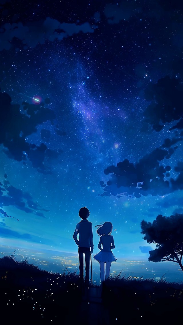 星空下的情侶