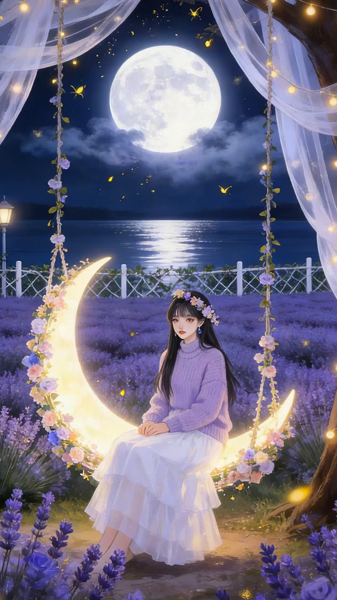 月光下的美少女