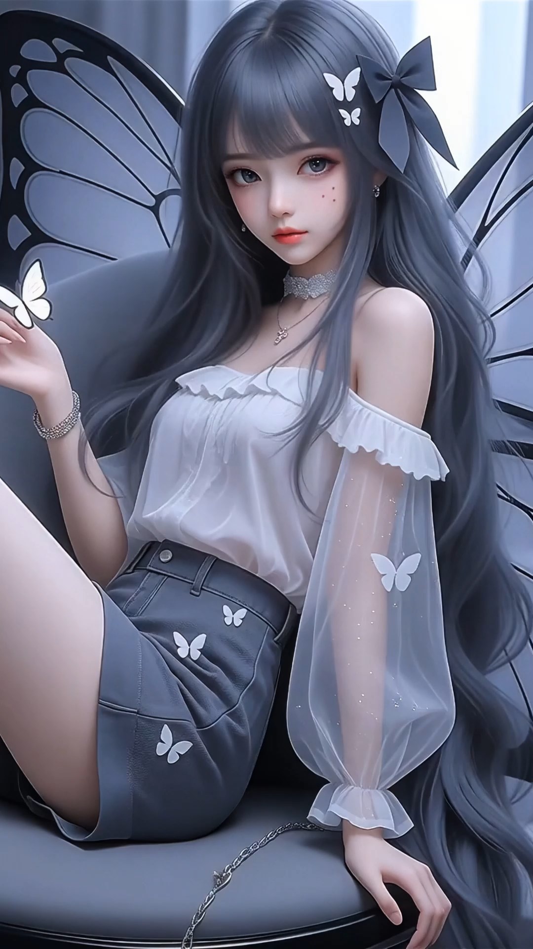 蝴蝶精灵美女高清4k