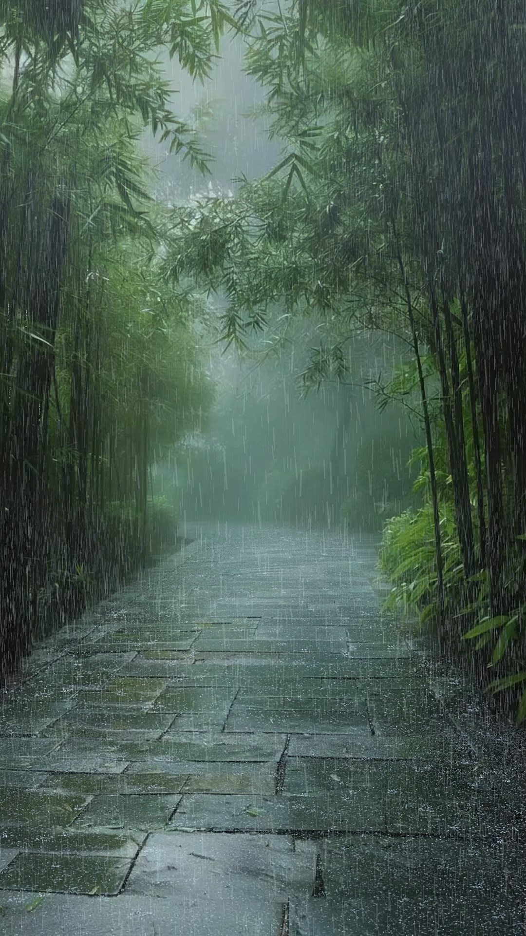 竹林下雨