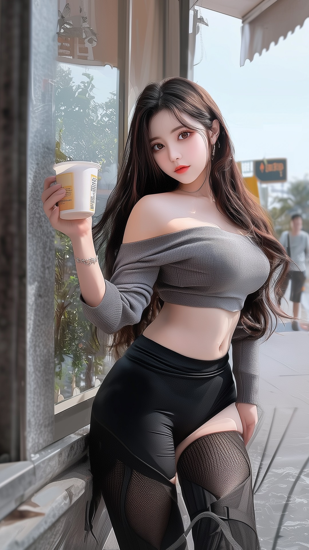 被拿奶茶的她一眼击中