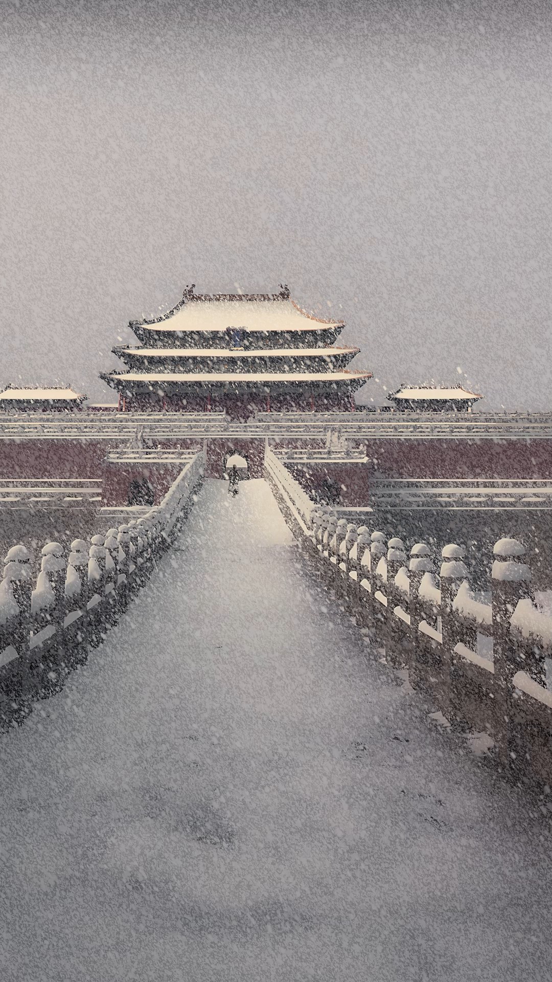 古风古城飘雪