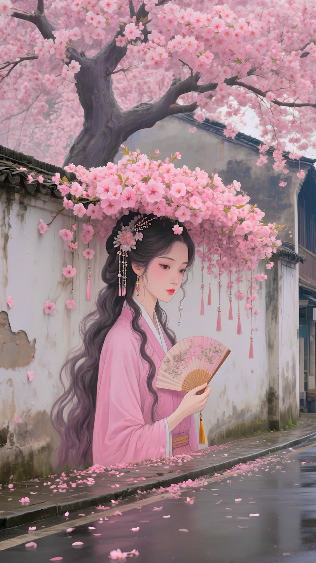 古风墙绘美女