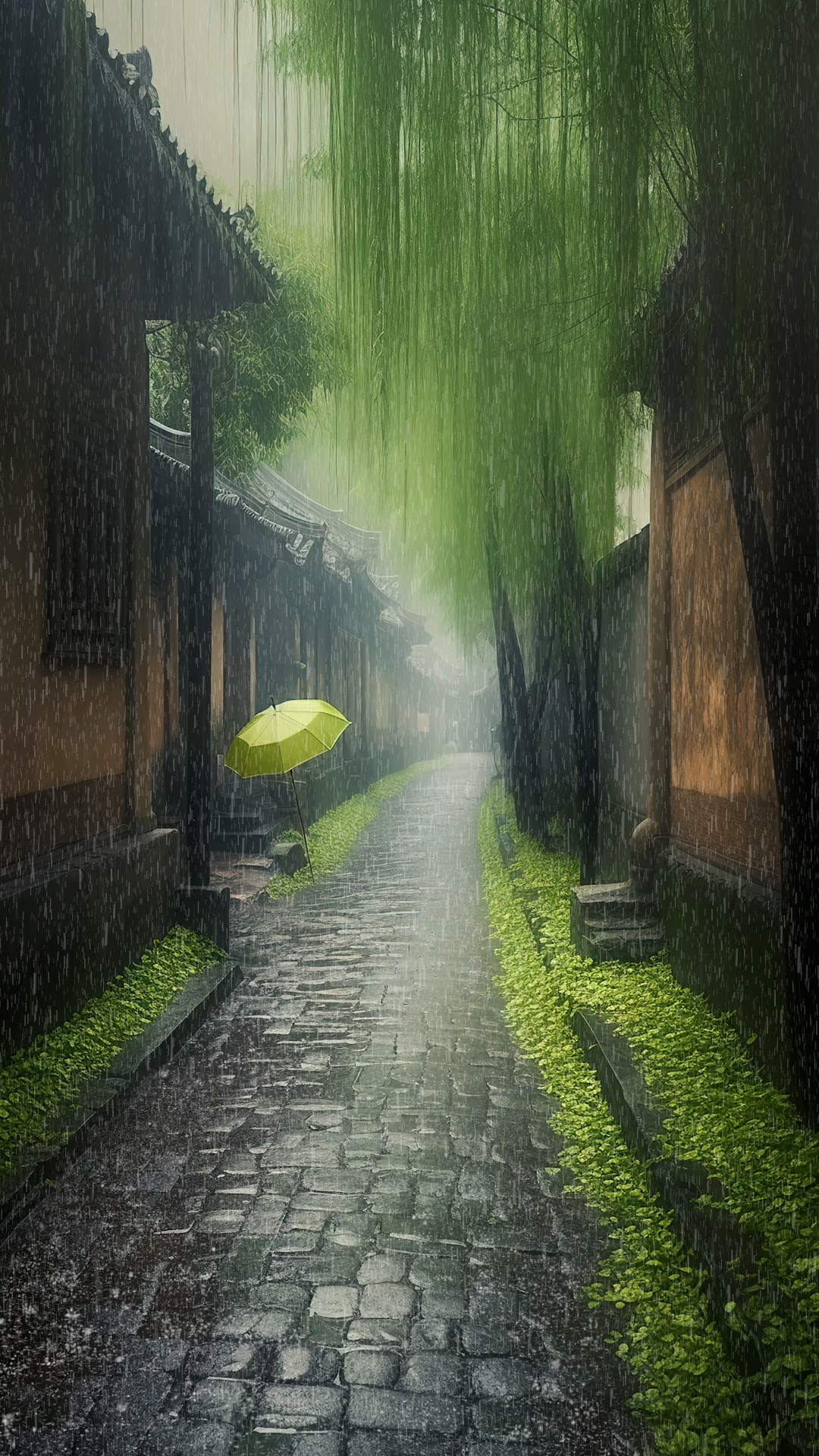 古镇雨天