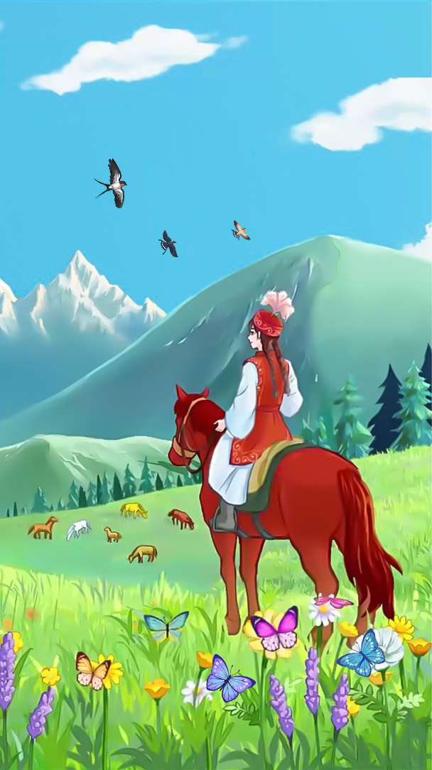 草原上的牧马少女