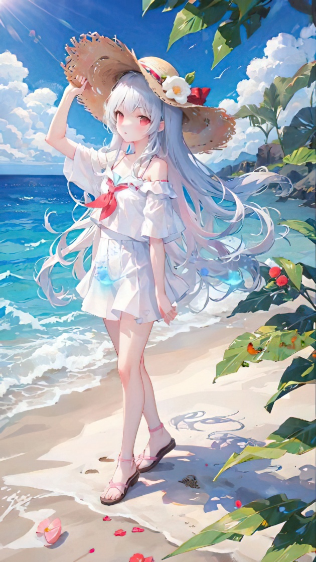 4K 海边的少女